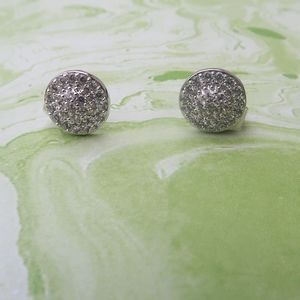 Sterling silver round stud earrings